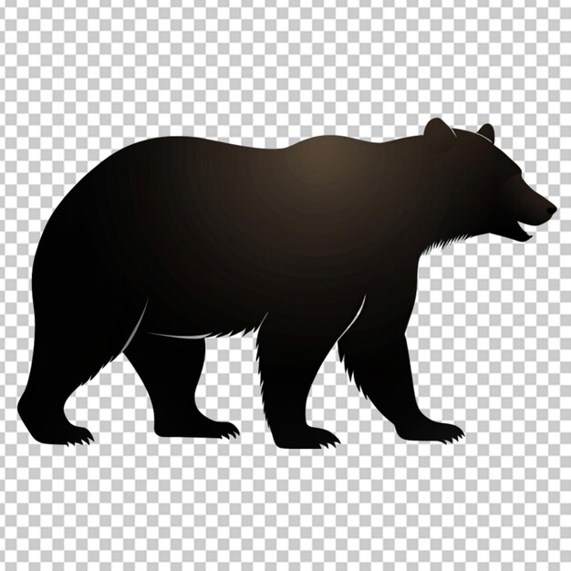 PSD silhouette d'ours sur bg transparent