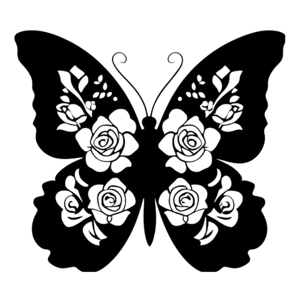 PSD une silhouette de papillon clipart pour la décoration générée par l'ia