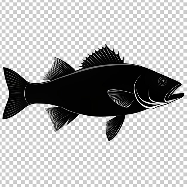 PSD silhouette de poisson bar sur bg transparent