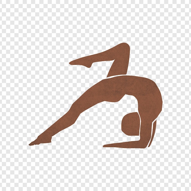 La silhouette de la pose de yoga dans un style plat simplifié