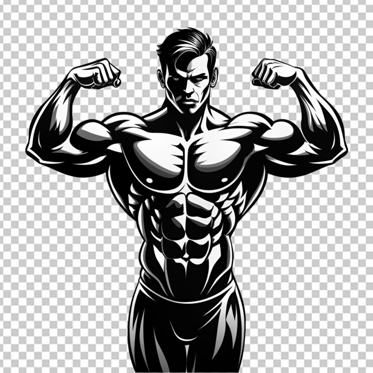 PSD silhouette vectorielle du musculateur