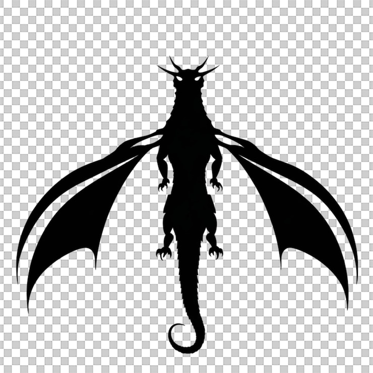 PSD silhouette-vektor-illustration einer motte, die isoliert auf weißem hintergrund fliegt