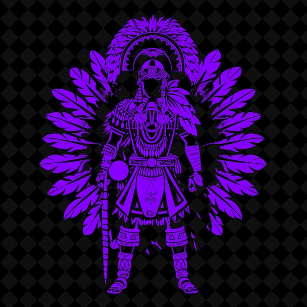 une silhouette violette et violette d'un guerrier avec un fond violet