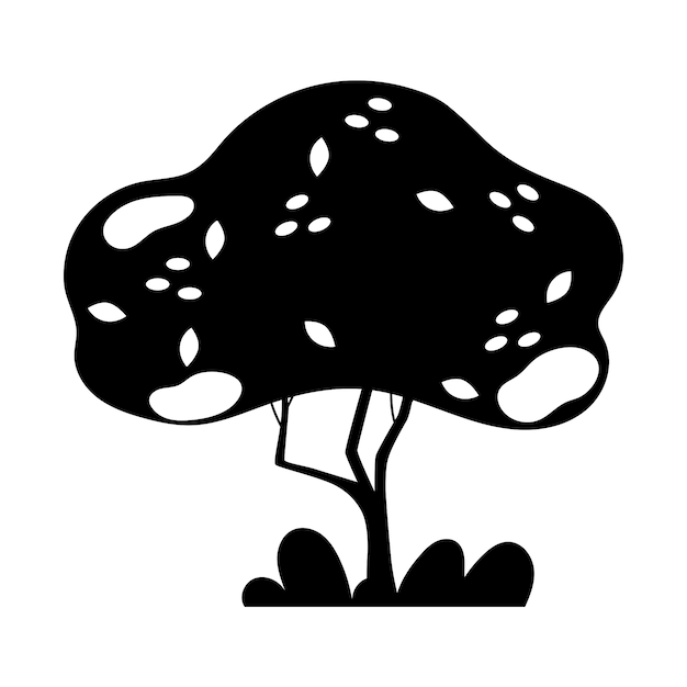 Silhouette von isolierten Bäumen
