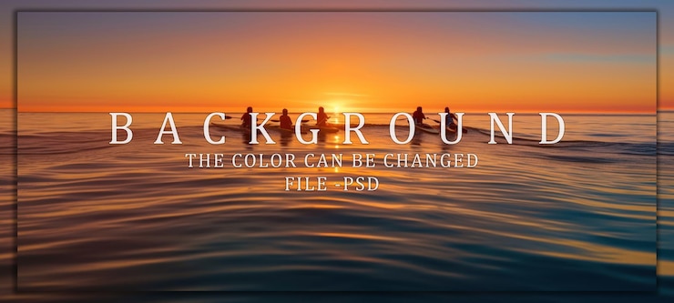 PSD silhouettes of kayakers at sunset