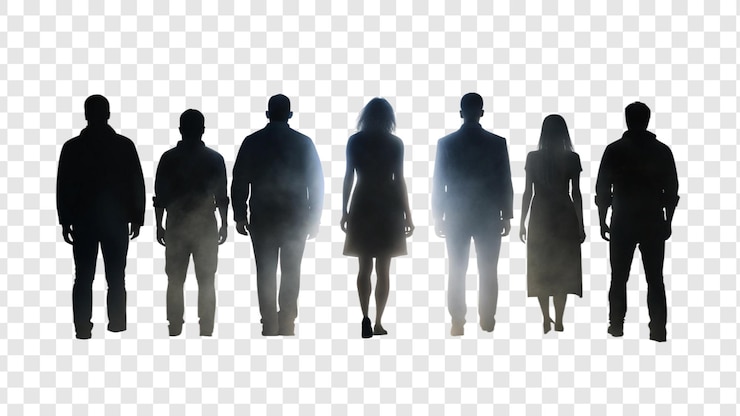 PSD silhouettes sombres de personnes