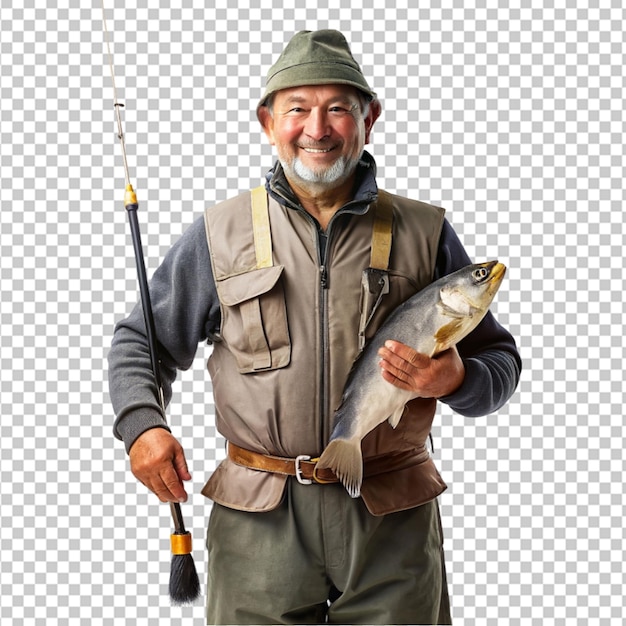 PSD silhueta de desenho de homem plano pescando