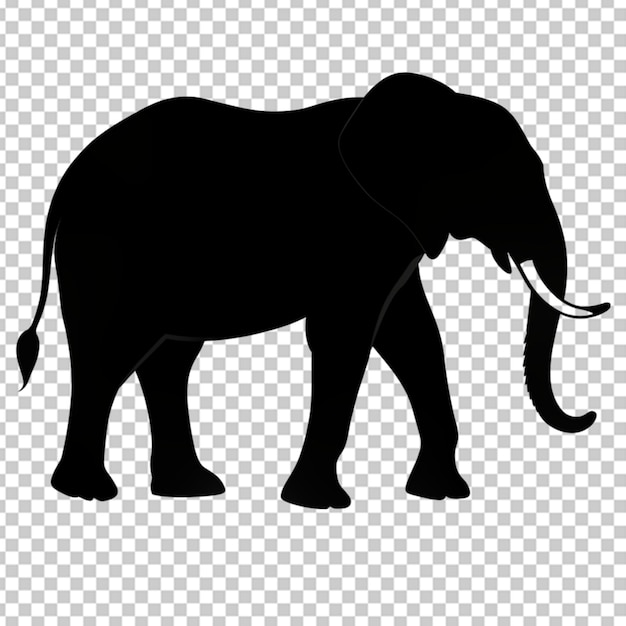 PSD silhueta de elefante em bg transparente