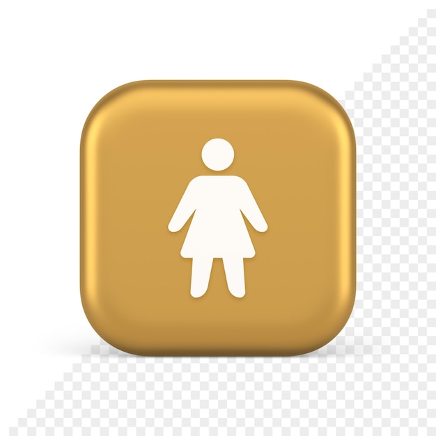 Silhueta de mulher membro da equipe irreconhecível ícone de interface de perfil de usuário de botão de pessoa 3d