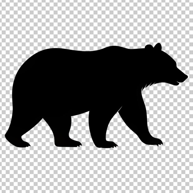 PSD silhueta de urso em bg transparente