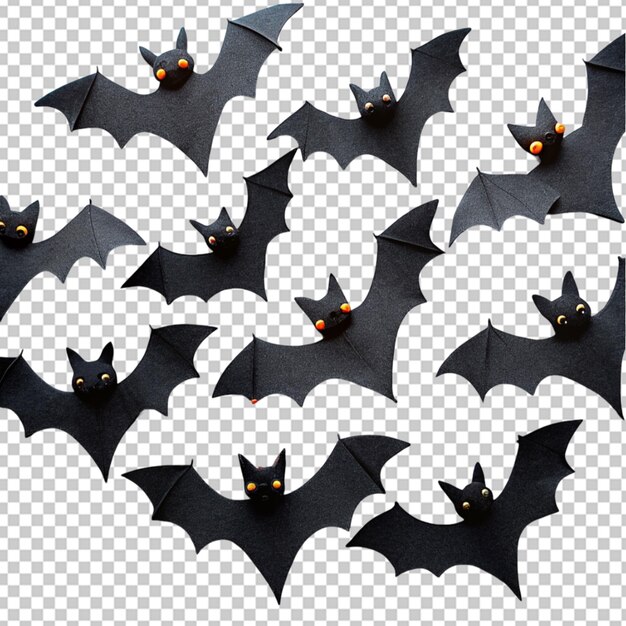 PSD silhuetas de morcegos isoladas em fundo transparente halloween