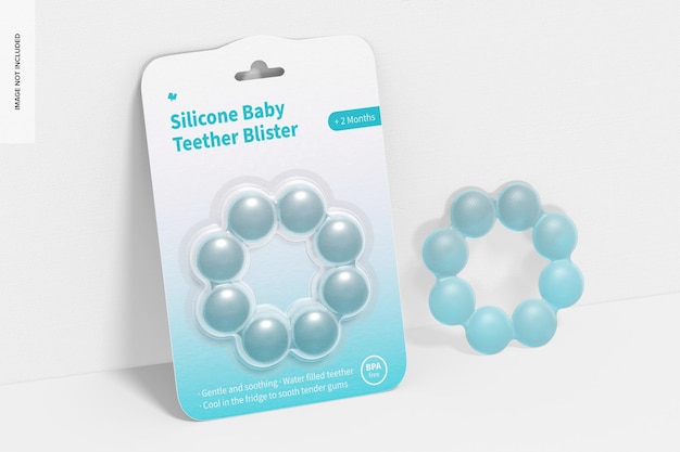 Silikon Baby Beißring Blister Modell, gelehnt