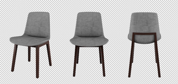 Silla 3D PSD gratuita aislada sobre un fondo transparente