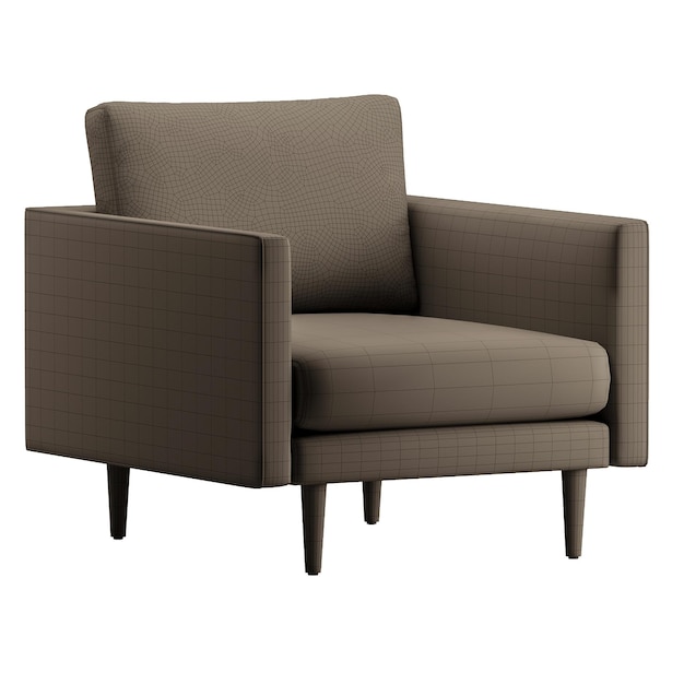 Una silla con un asiento y un respaldo marrones