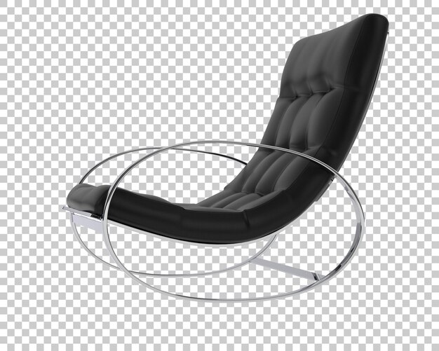 Silla de balanceo moderna de cuero negro