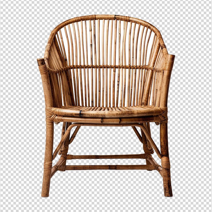 PSD silla de bambú aislada sobre un fondo transparente png
