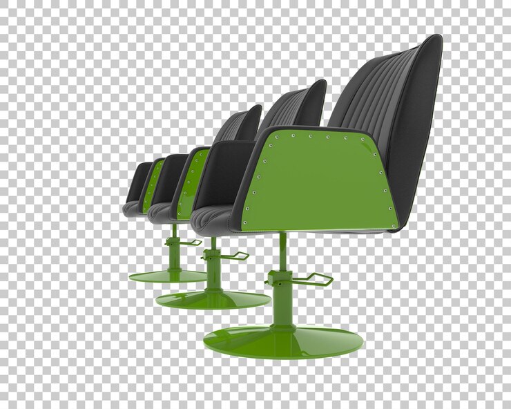 PSD silla de barbería aislada en el fondo ilustración de renderización 3d