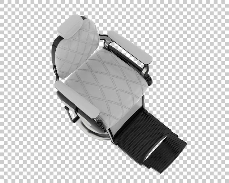 PSD silla de barbería aislada sobre un fondo transparente ilustración de renderización en 3d