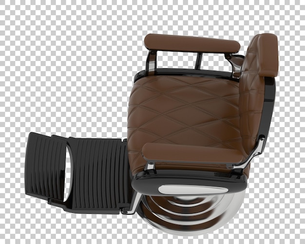 Silla de barbería aislada sobre un fondo transparente Ilustración de renderización en 3D