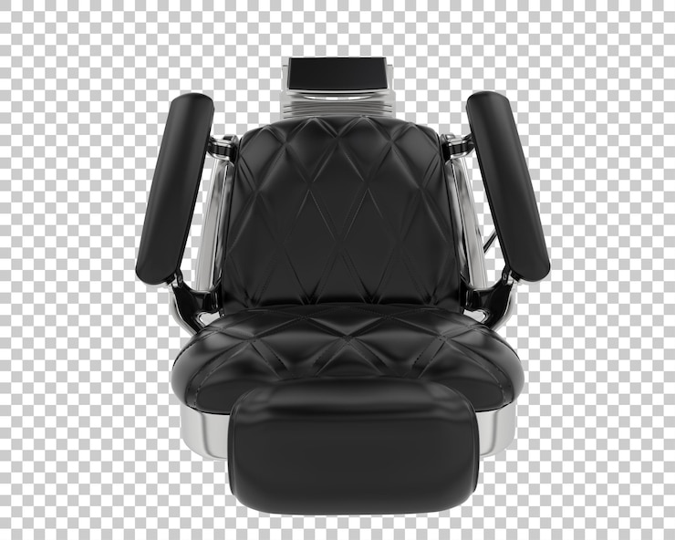 PSD silla de barbería aislada sobre un fondo transparente ilustración de renderización en 3d