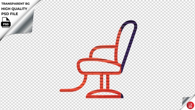 PSD silla de barbero icono vectorial laranja ladrillos de la armada texturado psd transparente