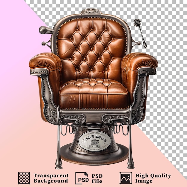 PSD silla de barbero vintage aislada sobre un fondo transparente png