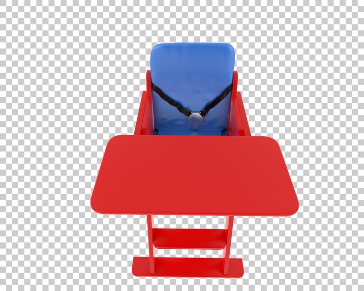 PSD silla de bebé aislada sobre fondo transparente ilustración de renderizado 3d