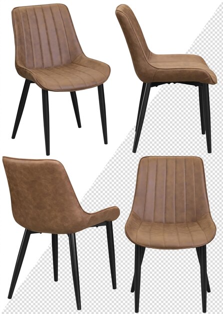 Silla para casa o cafetería Elemento interior Aislado del fondo Desde diferentes ángulos