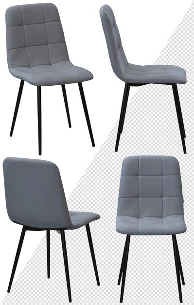 Silla para casa o cafetería Elemento interior Aislado del fondo Desde diferentes ángulos