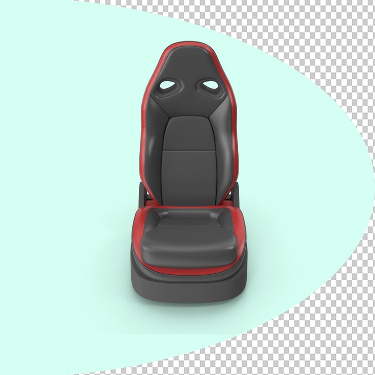 PSD silla de coche de carreras roja y negra