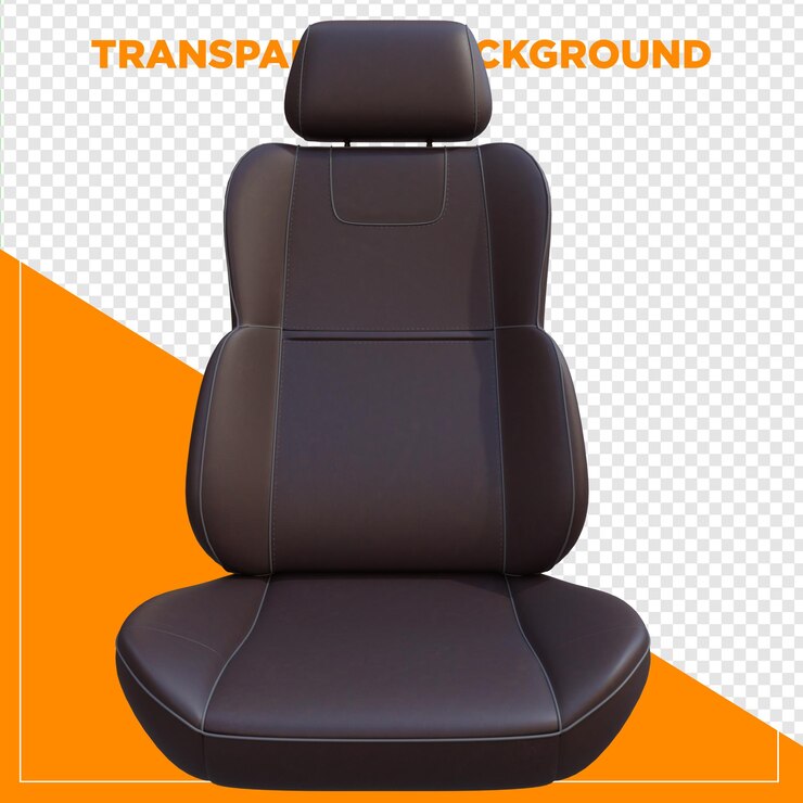PSD silla de coche de cuero con fondo transparente