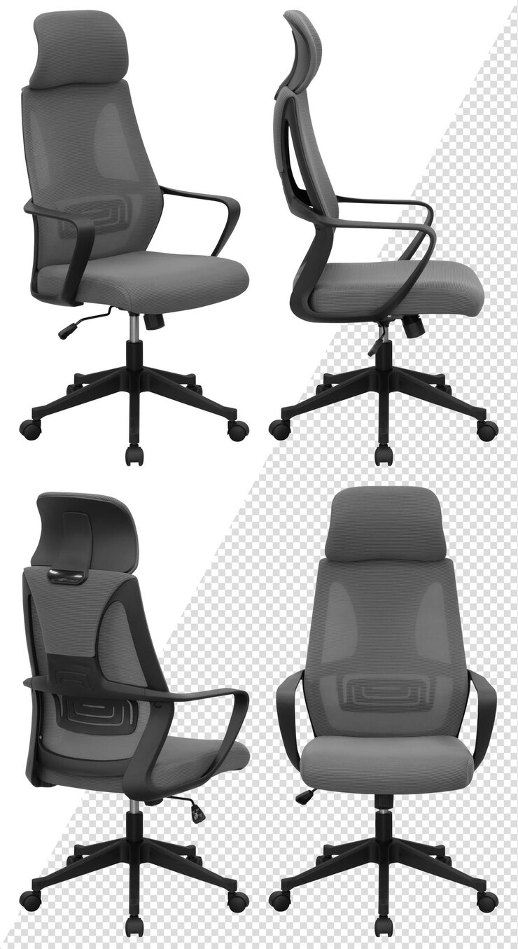 Silla de computadora de oficina moderna con respaldo de malla y ajustable aislada del fondo