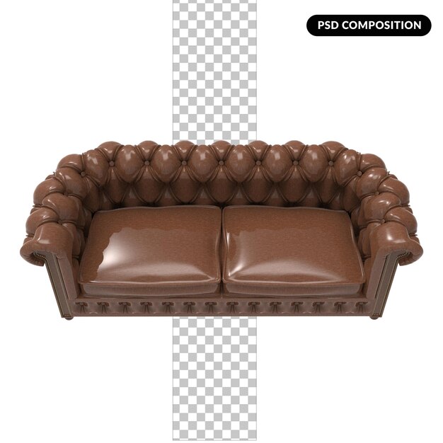 Silla de cuero 3D