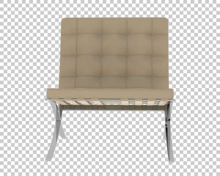 PSD silla de cuero moderna de mediados de siglo