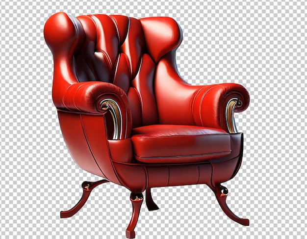 Silla de cuero rojo 3D