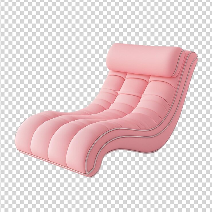 PSD silla de cuna curva rosa 3d aislada sobre un fondo transparente