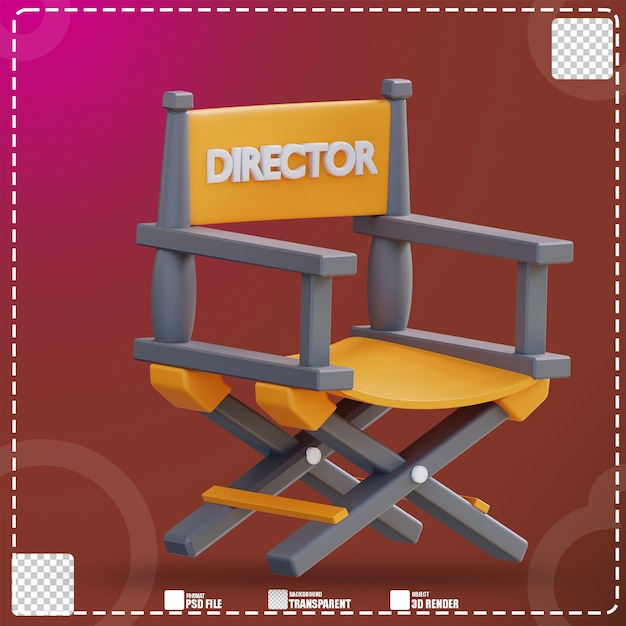 Silla de director de ilustración 3d 2