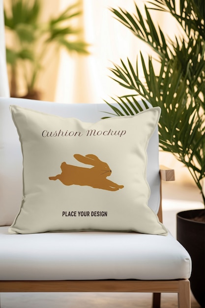 PSD silla con diseño de mockup de almohada