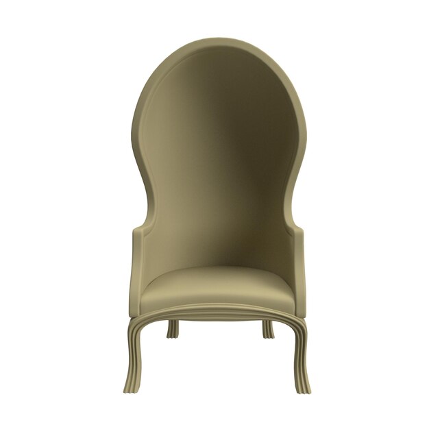 PSD silla con dosel de diseño moderno en color marrón pastel. objeto visible en la parte frontal. sombra derecha
