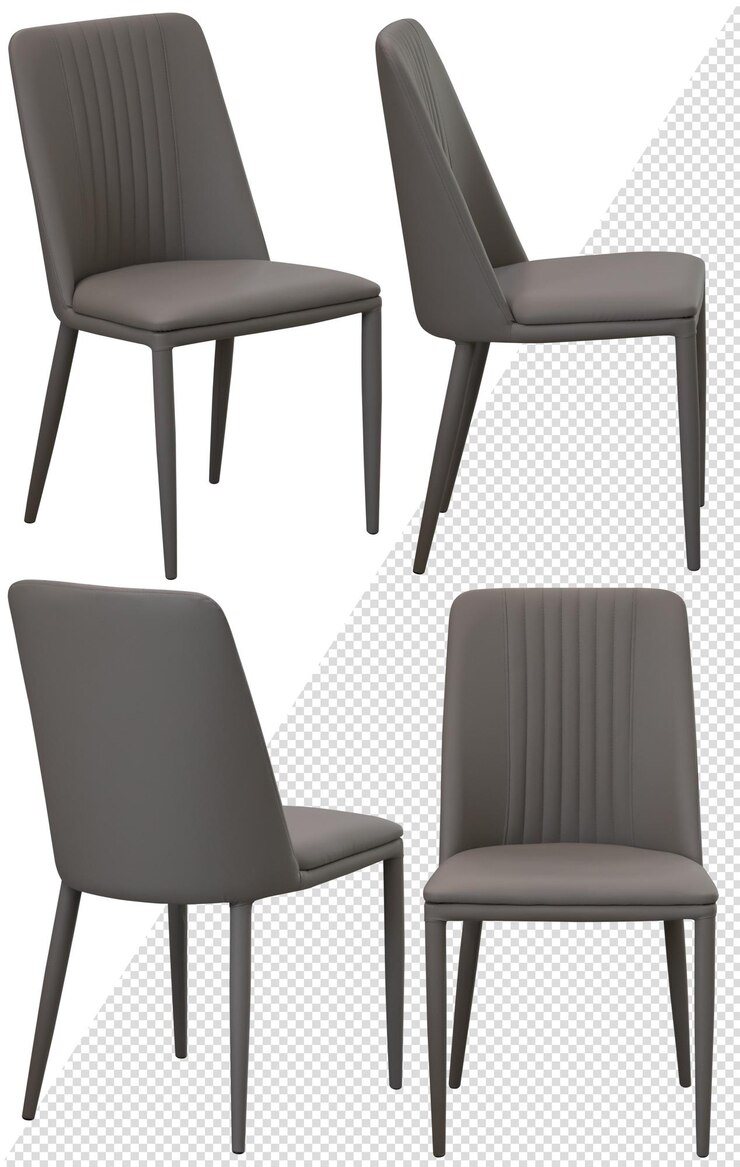Silla para el hogar o la cafetería Elemento del interior aislado del fondo en diferentes ángulos