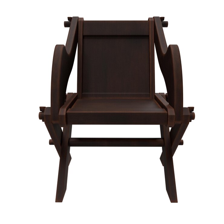 PSD silla inglesa glastonbury. asiento de la campaña europea. objeto de silla de madera visible en la parte frontal.