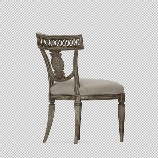 Silla isométrica 3D render aislado