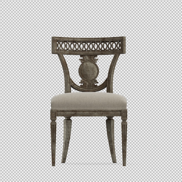 Silla isométrica 3d render aislado