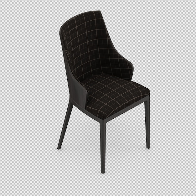 Silla isométrica 3D render aislado