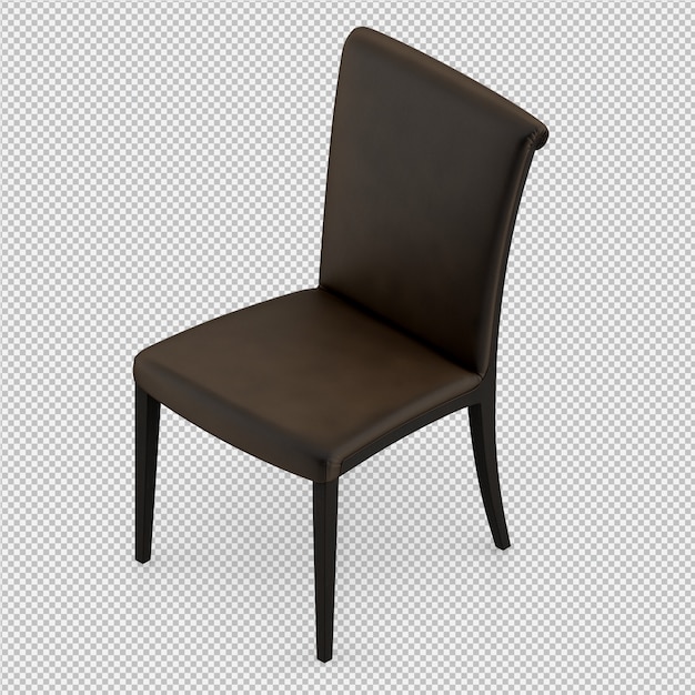 Silla isométrica 3D render aislado