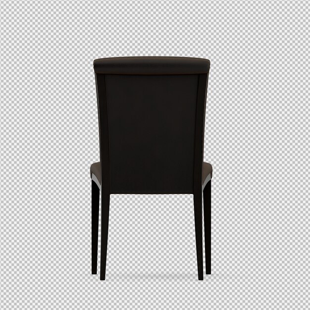 Silla isométrica 3d render aislado