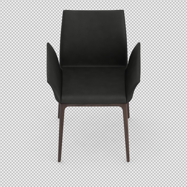 PSD silla isométrica 3d render aislado