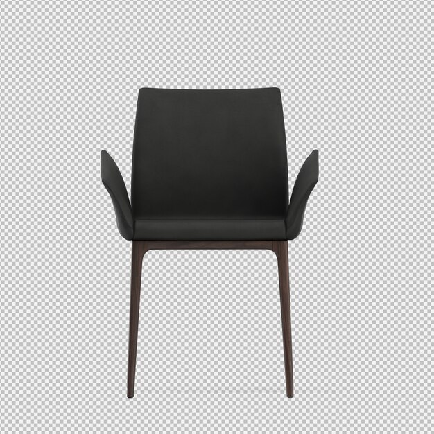 Silla isométrica 3d render aislado