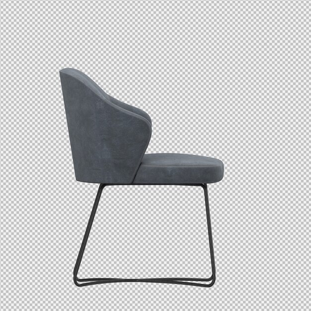 Silla isométrica 3d render aislado