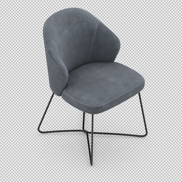 Silla isométrica 3D render aislado